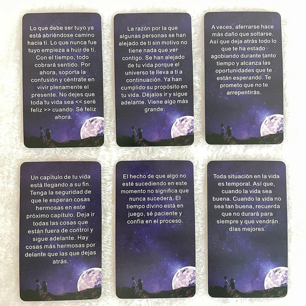 Baraja de Tarot en español, cartas del Oráculo del Universo, palabras clave del Tarot, cartas con mensajes espirituales, para principiantes, versión en español del Tarot, 12 x 7 cm