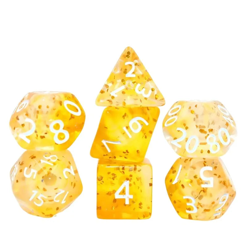 7Pcs/Set Starry Sky Scallion Powder Dice Multi-color Comfortable for Players Acrylic Board Game Dice Set for Bar Family Game