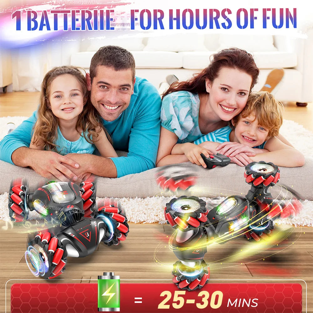 Coche acrobático RC 4WD 2,4 G con control remoto, reloj con gestos, coche de derrape giratorio de 360°, coche de escalada giratorio, juguetes para niños, regalo de Navidad