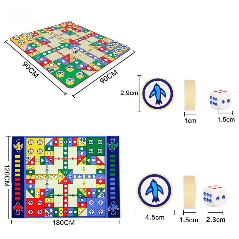 Foldable Flying Chess Crawling Mat Kids Carpet Portable Board Game Camping Travel Game Set Parent-child Game Flying Chess Rug