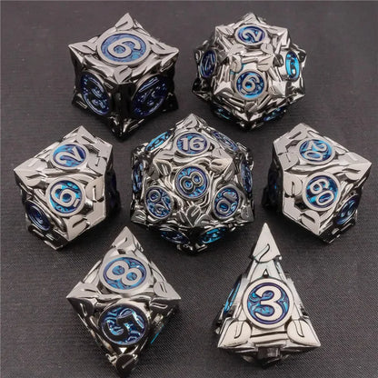 KERWELLSI Tree Root Dnd Metal Dice Set D&D, D+D Polyhedral Dice For D dnd D Dungeon and Dragon Pathfinder Role Playing Game Dice