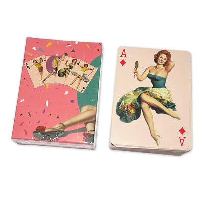 Belle collection de jolies filles jouant aux cartes Jeu de poker 54 cartes toutes différentes Vintage Rétro Classique Pin Up Girls Jeux de cartes