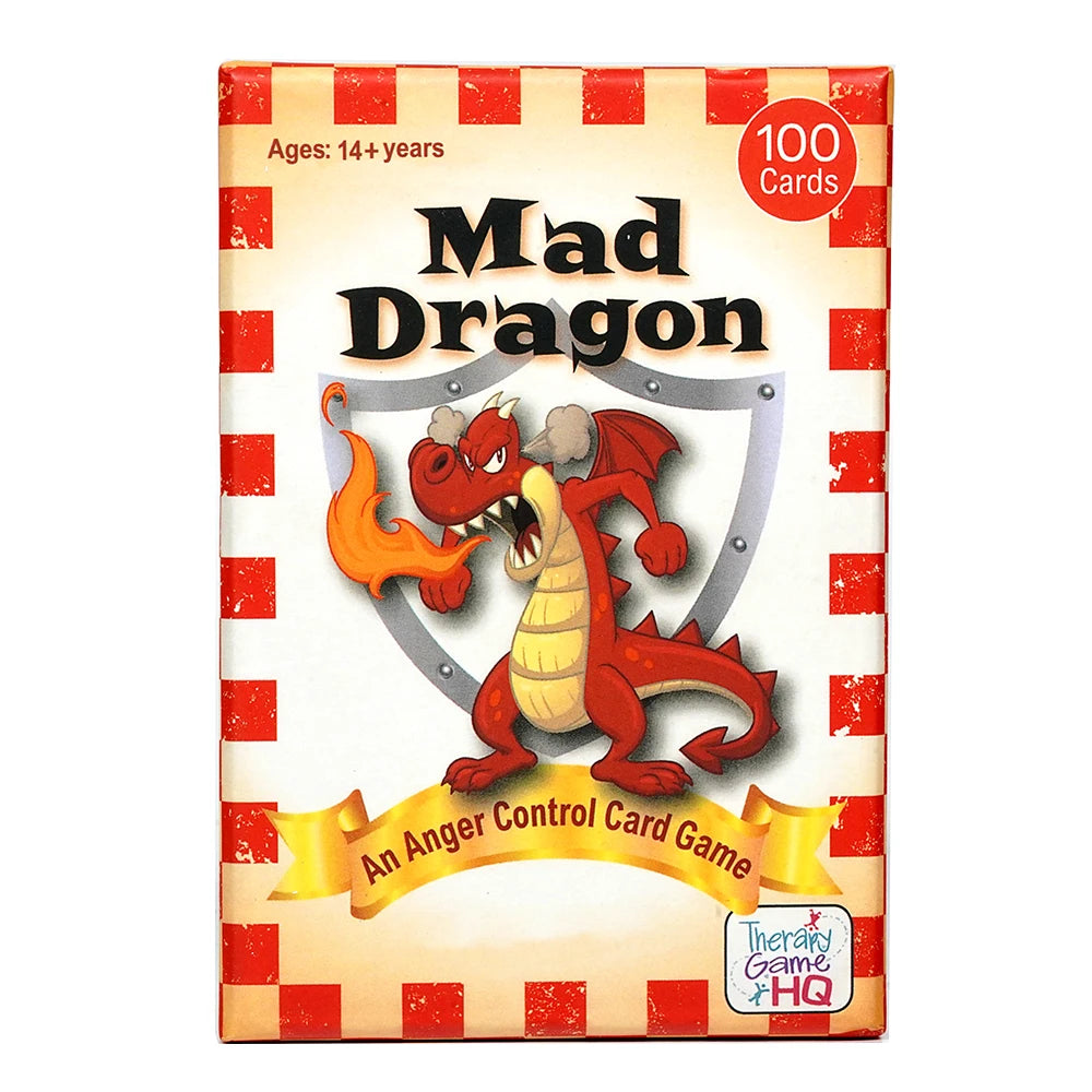 Jeu de cartes Mad Dragon, un jeu de cartes de contrôle de la colère, jeu de société thérapeutique amusant pour enseigner le contrôle de la colère, 100 cartes