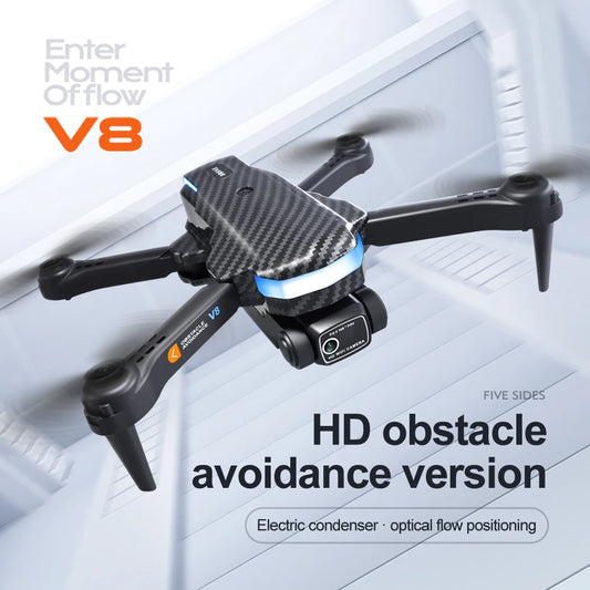 2024 Nouveau drone H26 4K professionnel équipé d'une double caméra HD grand angle 1080P Moteur sans balais pliable Flux optique v8