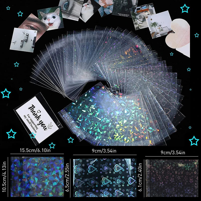 Porte-cartes clignotant laser Cherryblossom Film Idol Holographic Standard KPOP Card Sleeve Ultra Cute Protector Sparkly pour TCG