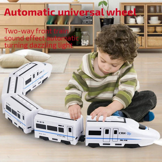 Simulation de wagon Harmony Train ferroviaire à grande vitesse Jouets pour garçons Train électrique sonore et lumineux Modèle EMU Puzzle Jouet de voiture pour enfant