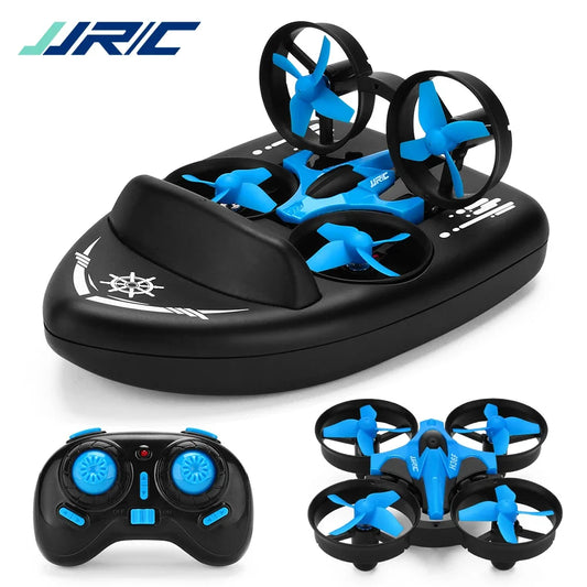 JJRC H36F RC Mini Drone Maintien d'altitude Mode sans tête 3 en 1 Mer Terrestre Vol aérien 2.4G 6 axes Quadcopter Bateau Hélicoptère RC pour enfant