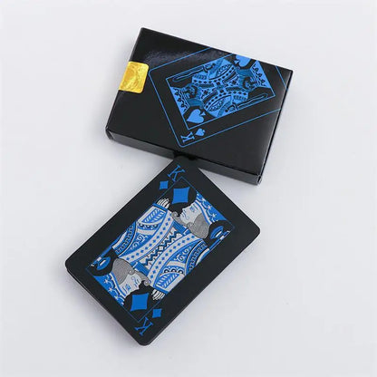 54pcs Cards Waterproof PVC Pure Black Magic Box-packed Plastic Playing Cards Set Deck Poker Classic Magic Tricks Tool Board Game