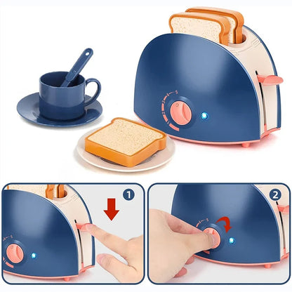 Mini appareils électroménagers, jouets de cuisine, ensemble de jeu de simulation avec cafetière, mixeur et grille-pain pour enfants, cadeaux pour garçons et filles