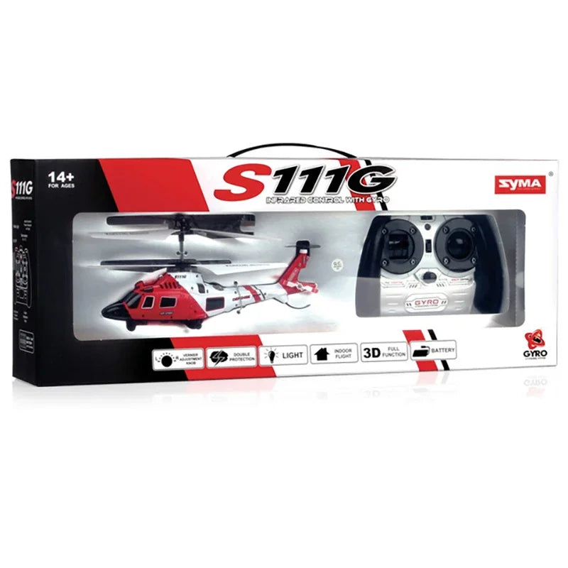 SYMA Nouveau S111G/S109G Simulation Alliage Armé Anti-Chute Mise à Niveau Version Stable Puissance Enfants RC Hélicoptère Militaire Jouet Cadeau