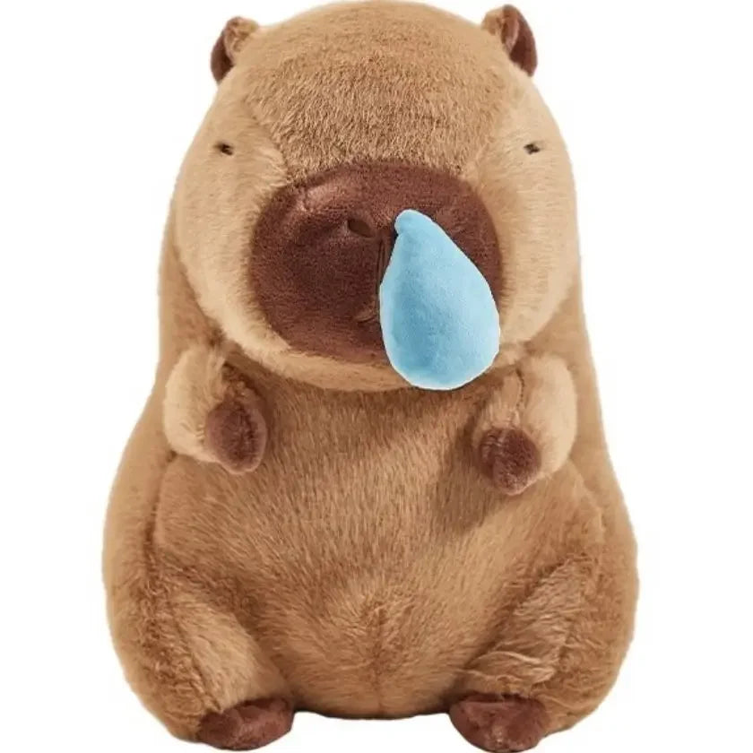 Cute Snotty Capybara Plush Simulation Animals with Stretchable Nasal Mucus Capibara Fluffty Soft Stuffed Plushy Doll Kid Gift