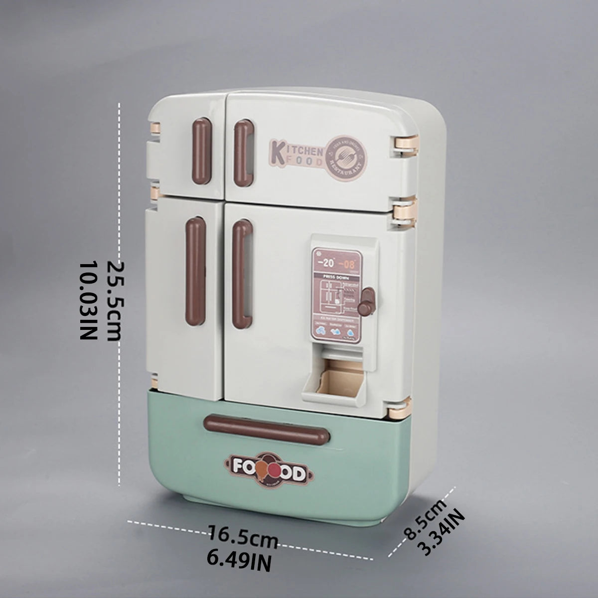 Cute Simulation Microfilm Furniture Double Door Refrigerator 1:12 Dollhouse Kitchen Model Decorations For Girl Birthday Gifts