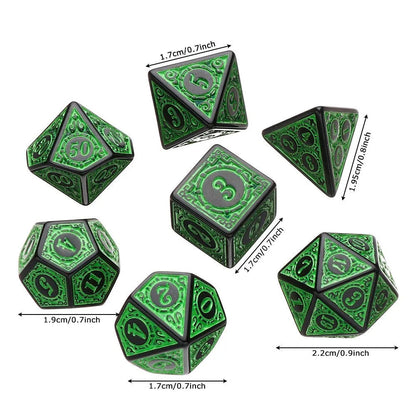 5/7 Pcs Polyhedral Carved Pattern Dice Set D4 D6 D8 D10 D% D12 D20 For Game gambling set dadi d&d purple dice set 12 sided dice