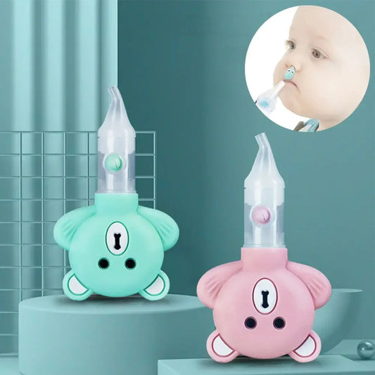 Pompe à inhalateur avec clip de nez pour bébé Aspirateur nasal en silicone Nettoyeur de mucus nasal Accessoires de soins pour bébé