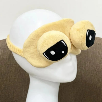 Pou Personnages de dessins animés et d'anime, masque pour les yeux confortable en peluche Alien, double usage du froid et du chaud, pantoufles en peluche unisexes, cadeau