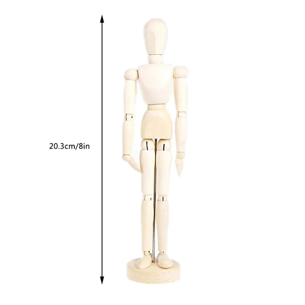 Figura de juguete de madera para hombre, modelo de maniquí con extremidades móviles para artistas, 4,5/5,5/8 pulgadas, para dibujar bocetos, juguetes educativos