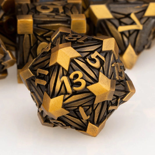 DND Metal Dice Set D and D Dice Dungeon and Dragon Dice 6 Sided Polyhedral Dice Set D&D Role Playing Dice D20 D12 D10 D8 D6 D4