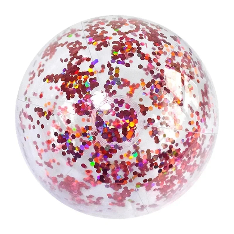 Ballon de plage gonflable à paillettes de 16 cm, boule d'eau d'été, jouets de plage à paillettes pour la plage, la piscine, jouets de fête pour enfants et adultes