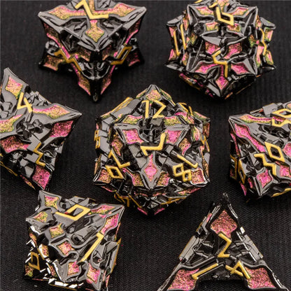 OUKELANWO DND Metal Dice Set D&amp;D, dés de jeu de rôle polyédriques Dungeon et Dragon, dés de jeu RPG D et D D20 D12 D10 D8 D6 D4