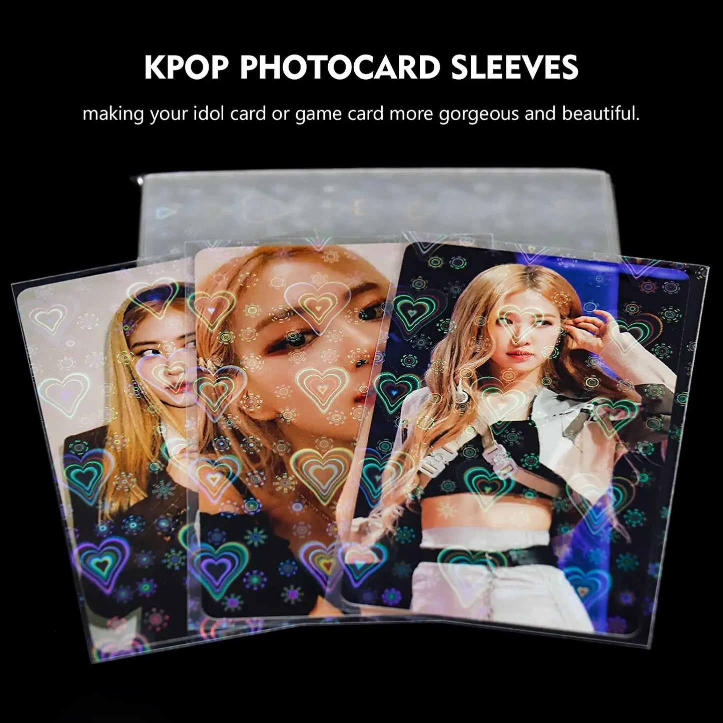 Porte-cartes clignotant laser Cherryblossom Film Idol Holographic Standard KPOP Card Sleeve Ultra Cute Protector Sparkly pour TCG