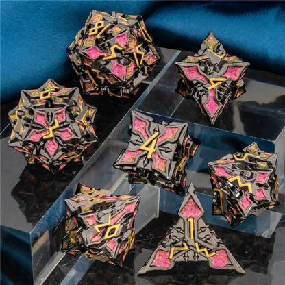 OUKELANWO DND Metal Dice Set D&amp;D, dés de jeu de rôle polyédriques Dungeon et Dragon, dés de jeu RPG D et D D20 D12 D10 D8 D6 D4