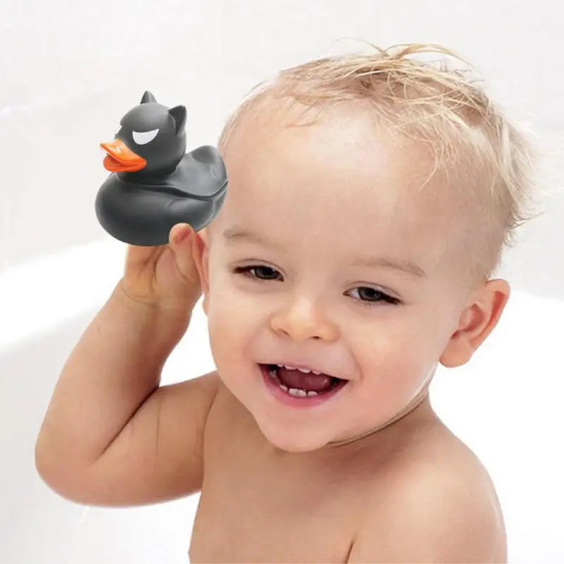 Pato de goma negro, divertidos mini patitos, juguetes de baño para niños, patos de Halloween, juguetes de bañera para piscina, suministros para fiestas de cumpleaños