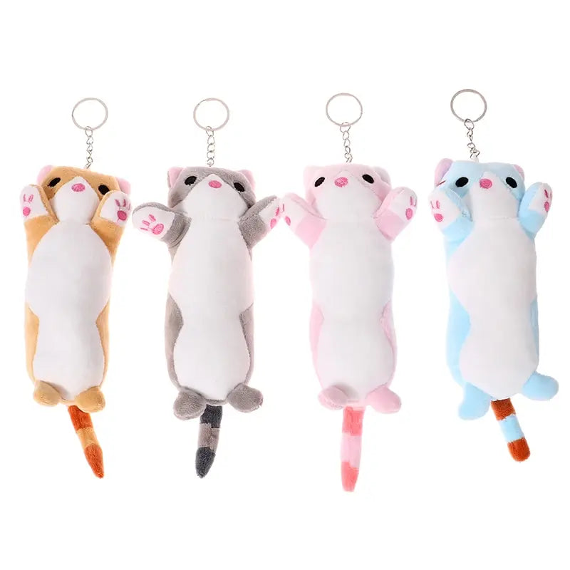 Porte-clés en peluche pour chat long de 16 cm, mignon, poupée, sac, pendentif, décoration, machine à gratter, cadeaux d'anniversaire pour filles