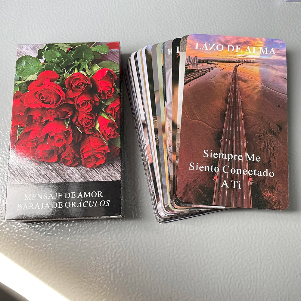 Baraja de tarot con oráculo y mensaje de amor en español de 12 x 7 cm Palabras clave