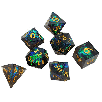 7pcs/Set Handmade For D&d Dnd Dice Set Resin Galaxy Dnd Dice Sharp Edge Sex Polyhedral Dice D Rpg Dice Dadi Dados Rol Rainbow