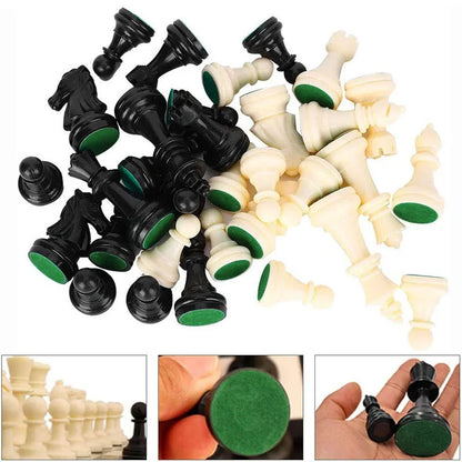 Jeu d'échecs médiéval en plastique, hauteur du roi 6,4 cm/7,5 cm/9,5 cm, pièces d'échecs internationales remplaçables, accessoires de jeux de société