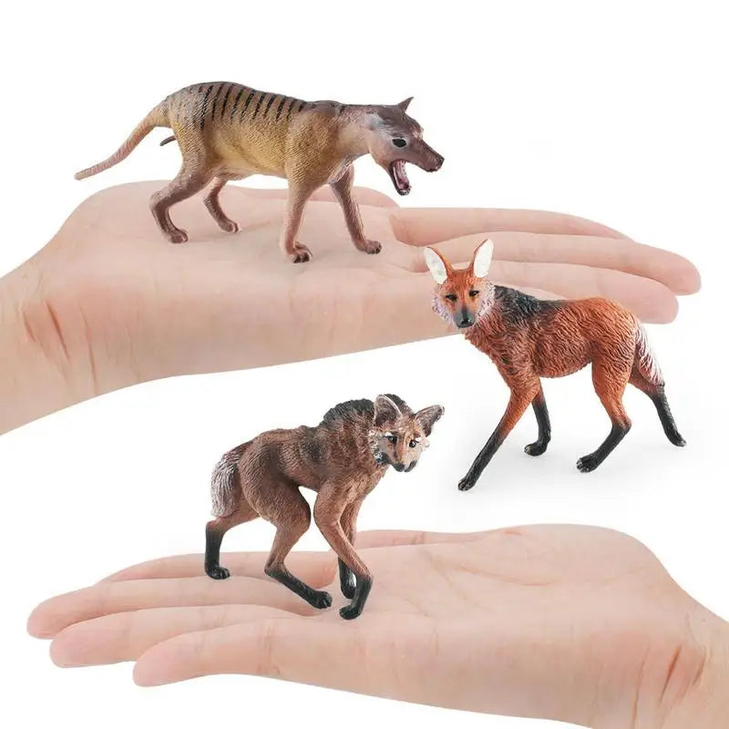 Figurines d'action de loup de simulation, animaux sauvages, jouets pour enfants, cadeaux, modèles de loup à crinière thylacine réalistes, jouet de collection