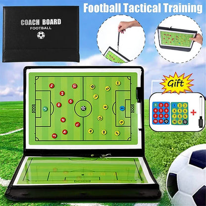 Football Volleyball Basketball Tactical Board Sandbox Folding Leather Basketball Coaching Disc Magnetic Tactical Board with Pen