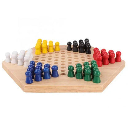 Chinese Checkers Set Wooden Educational Board Kids Classic Checkers Set Strategy  Board Set Kid Family Toy Chess board game Gift