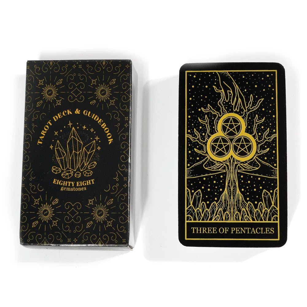 Quatre-vingt-huit miracles Tarot mystique Cartes de tarot noir pour lecteurs de tarot débutants Grand jeu de tarot Guide complet Symbolique