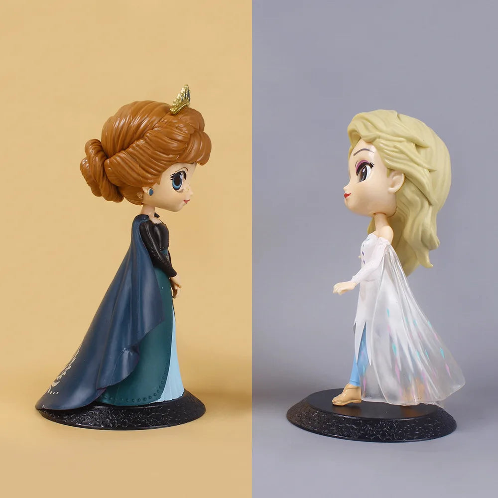 Frozen Cute Princess Queen Elsa & Anna Cake Home Decoration Collectible Figure Models Toys for Girls Birthday Gift