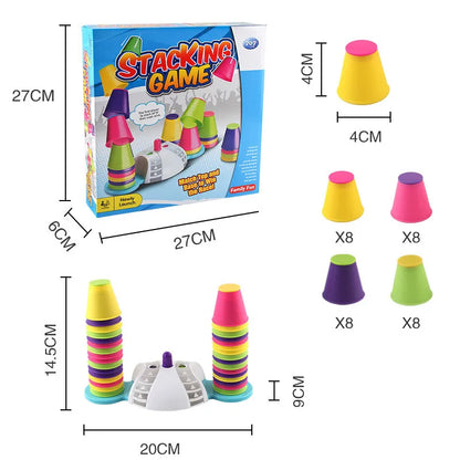 Juego de mesa de entrenamiento de lógica de alta velocidad con apilamiento de tazas plegables, juego de apilamiento deportivo, juego educativo para fiestas familiares