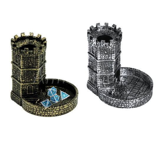 Bandeja para dados DND con forma de castillo hueco, torre para dados, accesorios para juegos de mesa de mazmorras y dragones, regalos de Navidad para jugadores de dados