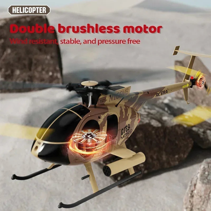 2024 Rc Era Nouveau 1:28 C189 Bird Rc Helicopter Tusk Md500 Dual Brushless Simulation Model 6-axis Gyro Simulation Model Boys Toys