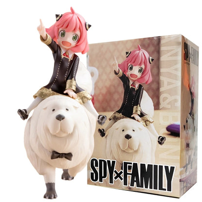 Figurine d'anime SPY×FAMILY Anya 14 cm Bond Anya Forger Figurines d'action Kawaii Fille Montant Chien Figurine PVC Collection Modèle Poupée Jouet