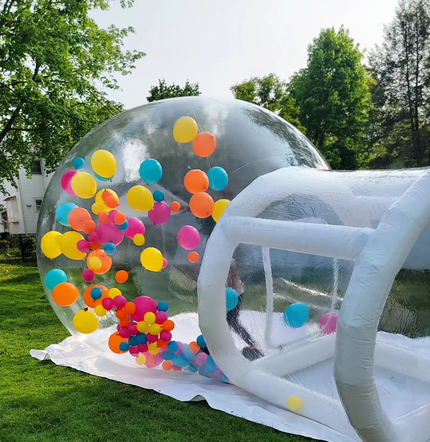 Maison à bulles gonflable transparente de 10 pieds/3 m, tente à bulles gonflable transparente pour fête d'enfants avec souffleur