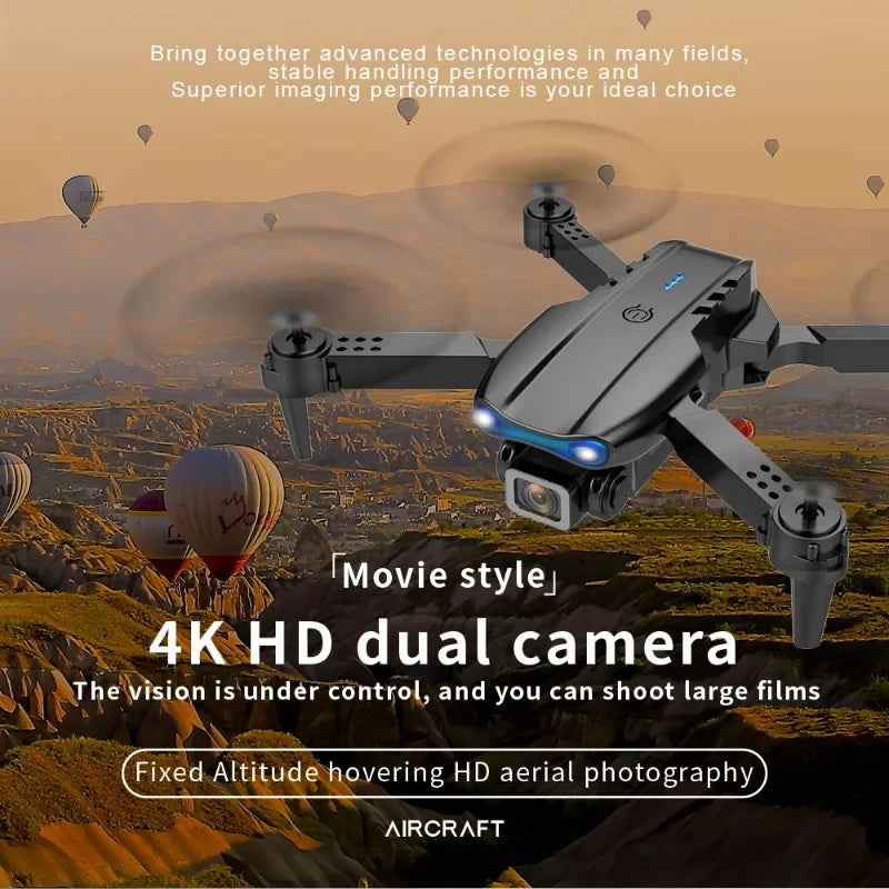 K3 E99 Pro Mini Drone HD Camera WIFI FPV Dron Three-sided Obstacle Avoidance Fixed Height Professional Foldable RC Quadcopter