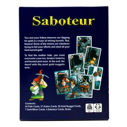 Jeu de société Saboteur anglais Jeux de cartes Jeux de société amusants pour les familles Fête Jeu de société de creusement de mines d'or nains