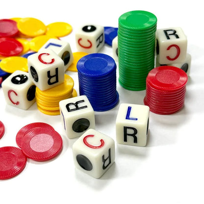 1 jeu de dés centraux gauche et droit à six faces de 16 mm de taille standard en acrylique, faciles à saisir, accessoires de jeux et jetons de poker