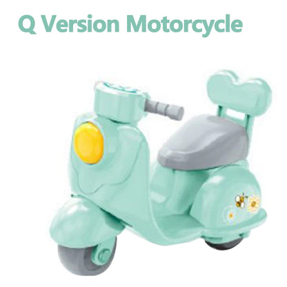 Cartoon Q Miniature Motorbike 6 Styles Pull Back Car Dollhouse Mini Model Fall-Resistant Chirldren’s Toy Dollhouse Furniture Car