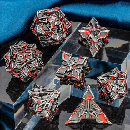 OUKELANWO DND Metal Dice Set D&amp;D, dés de jeu de rôle polyédriques Dungeon et Dragon, dés de jeu RPG D et D D20 D12 D10 D8 D6 D4