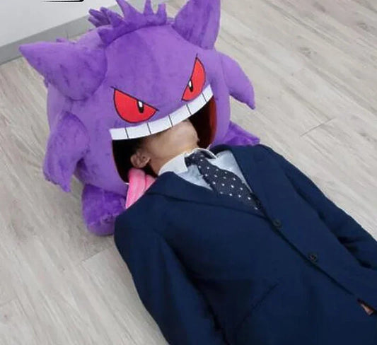 Pokemon Cartoon Kawaii Gengar Peluche Poupée Sieste Anime Manga Périphérique Elfe Langue Sommeil Oreiller Multi-Usage Couverture Jouets En Peluche