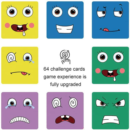 Kids Emotions Expression Game Wooden Cube Face Changing Board Cartoon Puzzle Toy Montessori Thinking Challenge Games