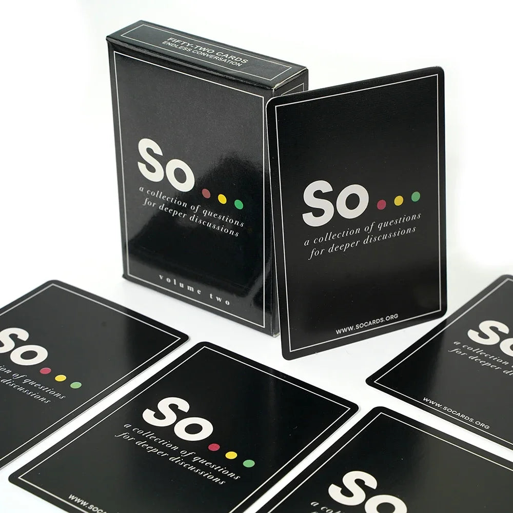 So Cards Conversation Starter: juego de cartas con preguntas de estilo especial de alta calidad para adultos y familias, juego de mesa para fiestas y ocio