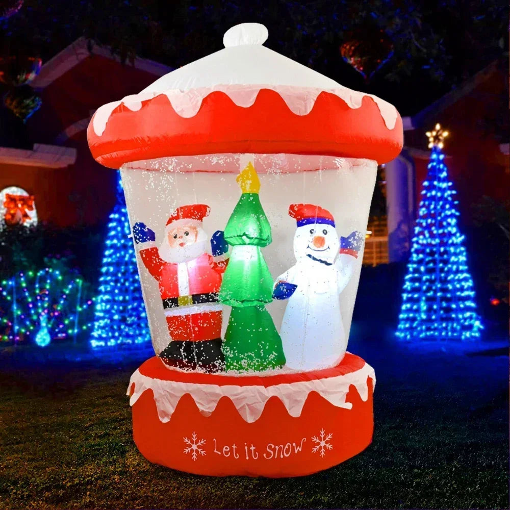 Décoration de Noël gonflable de 1,8 m, montgolfière, flocon de neige, Père Noël, bonhomme de neige, jouet gonflable, décoration de fête du Nouvel An pour jardin extérieur