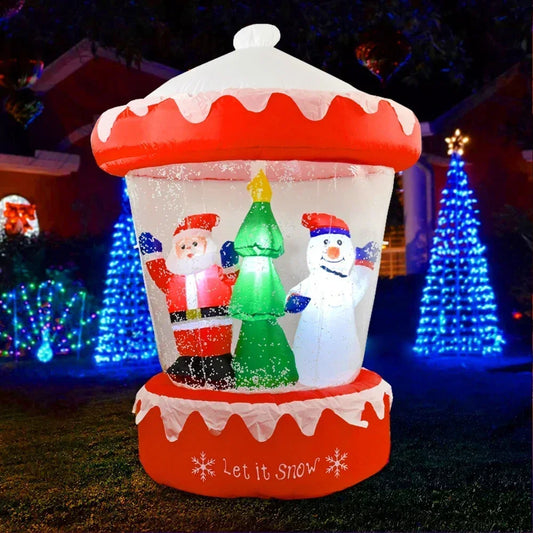 Décoration de Noël gonflable de 1,8 m, montgolfière, flocon de neige, Père Noël, bonhomme de neige, jouet gonflable, décoration de fête du Nouvel An pour jardin extérieur